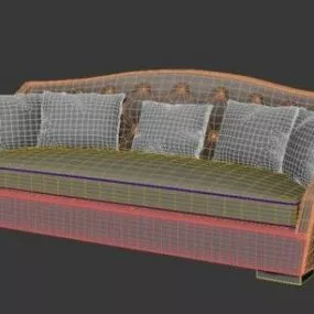Camel Sofa With Pillow 3d model