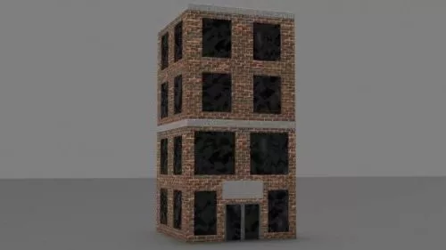 Brick Building 3d model Brick Building 3d model
