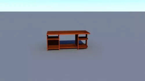 Home Wood Desk 3d model Home Wood Desk 3d model