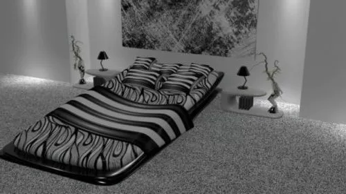 Bed With Blanket 3d model Bed With Blanket 3d model