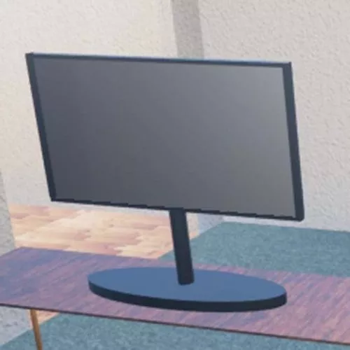 Tv With Oval Leg 3d model Tv With Oval Leg 3d model