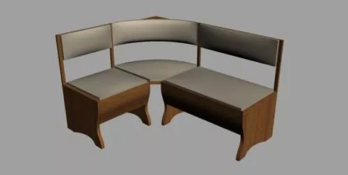 Sofa Corner Wooden Curved Legs 3d model Sofa Corner Wooden Curved Legs 3d model