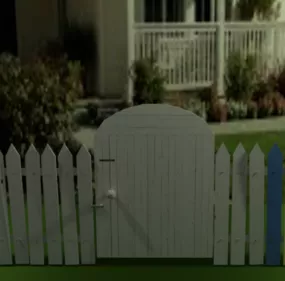 Wooden Fence Home 3d model