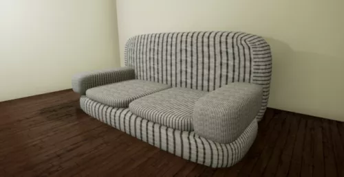 Living Room Modern Couch With Two Pillows 3d model
