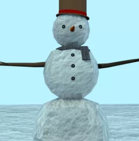 Winter Snowman Character 3d model