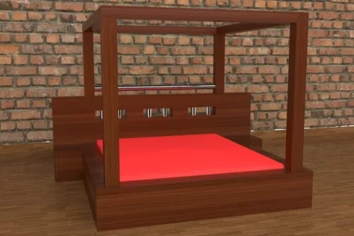 Asian Antique Wood Bed 3d model Asian Antique Wood Bed 3d model