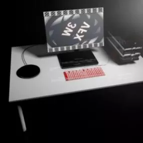 Working Desk With Computer 3d model