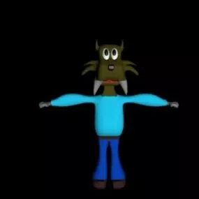 Wolf Man Cartoon Character 3d model