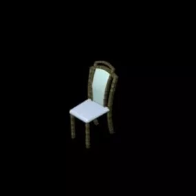 Single Chair White Back 3d model