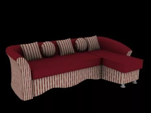 Vintage Red Stripe Fabric Sofa 3d model Vintage Red Stripe Fabric Sofa 3d model