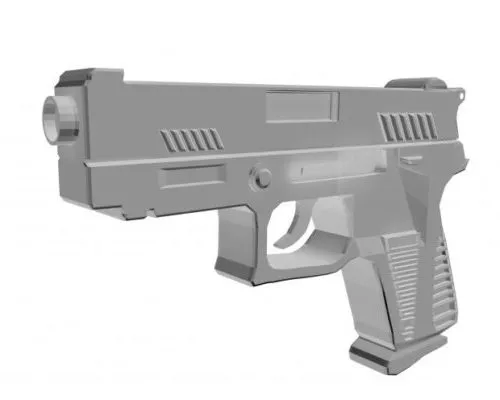 Silver Shot Gun 3d model