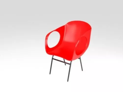 Red Plastic Chair V1 3d model Red Plastic Chair V1 3d model
