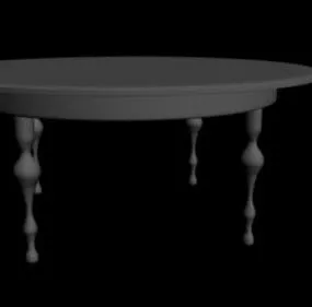 Classic Round Table Lowpoly 3d model