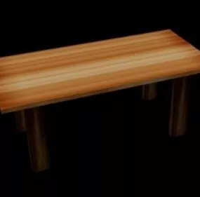 Table Simple Wooden Top 3d model
