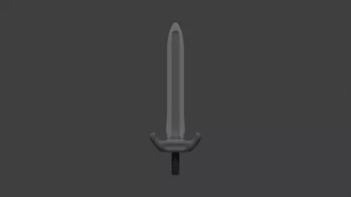 Gold Sword Carved Handle 3d model