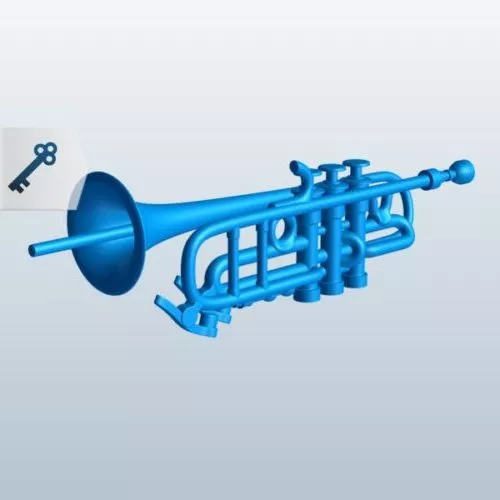 Gold Bombarde Instrument 3d model