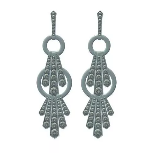 Fashion Jade Earring Jewelry Set 3d model