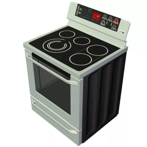 Stove With Range For Kitchen 3d model Stove With Range For Kitchen 3d model