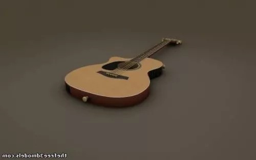 Electric Bass Guitar White 3d model