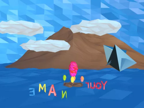 C4d Polygon Island Lowpoly Scene 3d model