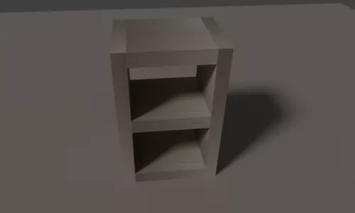 Simple Horizontal Shelf With Drawer 3d model