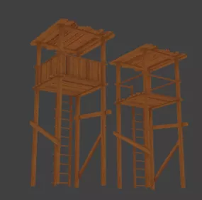 Wood Towers Building 3d model