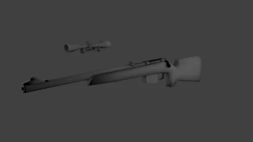 Hunting Rifle Weapon 3d model Hunting Rifle Weapon 3d model
