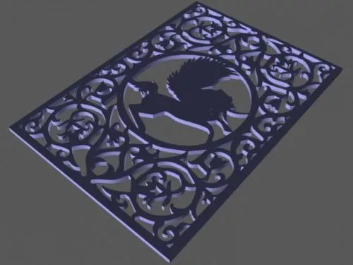 Carved Jali Plate 3d model Carved Jali Plate 3d model