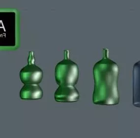 Art Bottles Sculpture 3d model