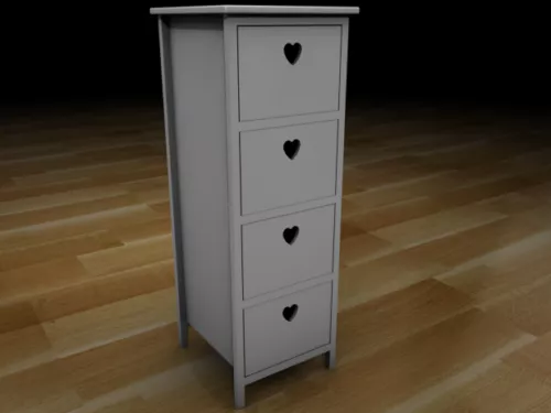 4 Drawers Unit 3d model 4 Drawers Unit 3d model