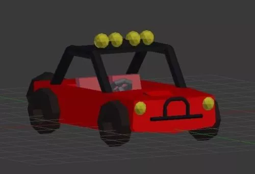 Lowpoly Red Cartoon Car 3d model Lowpoly Red Cartoon Car 3d model