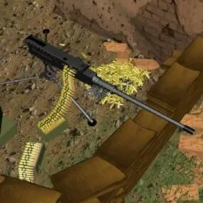 50 Cal Gun Scene 3d model