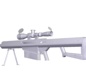 50-cal Barrett Gun 3d model