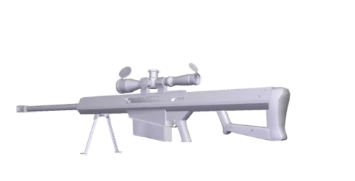 Aks74 Machine Gun Weapon 3d model