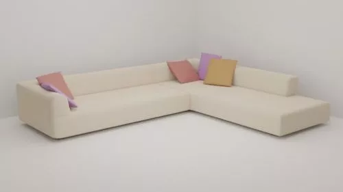 White Simple Corner Sofa 3d model White Simple Corner Sofa 3d model