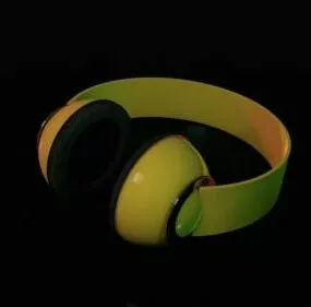 Yellow Design Earphone 3d model