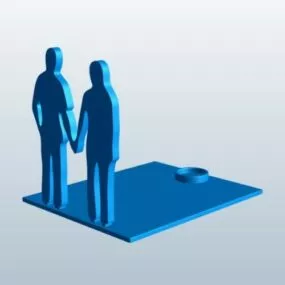Bookend Couple Holding Hands Tableware 3d model