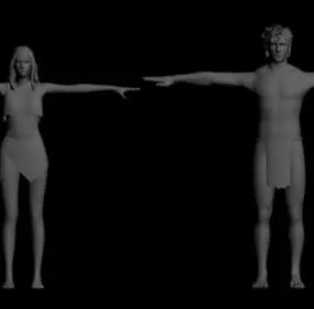 Adam Eva Character 3d model