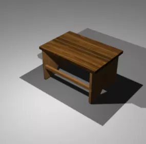 African Wood Stool 3d model