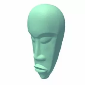 African Mask Sculpture 3d model