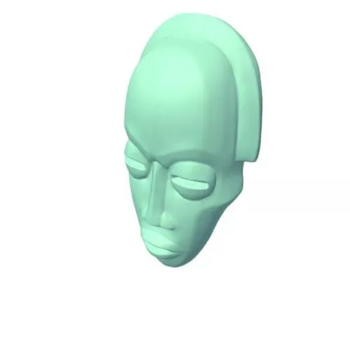 Full Face Mask Girl Character 3d model