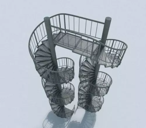 Spiral Staircase Free 3d Model - .Blend, .Dae, .Fbx, .Obj - Open3dModel