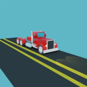American Truck On Road 3d model