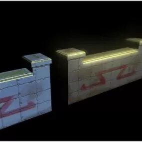 Ancient Stone Fence 3d model