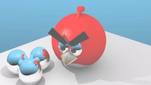 Cartoon Swallow With Rigged 3d model