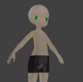 Anime Chibi Character 3d model