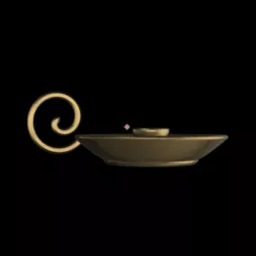 Antique Metal Candle Holder 3d model
