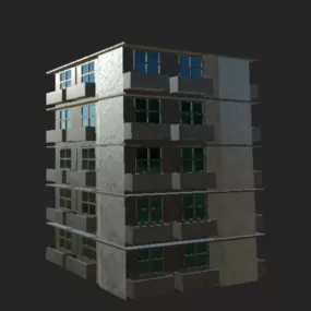 Glass Apartman Building 3d model