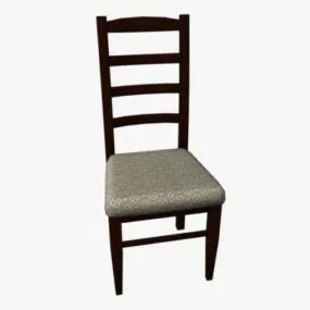 Armless Wood Dinner Chair 3d model