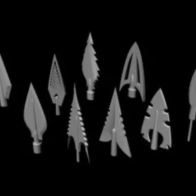 Arrow heads collection 3d model